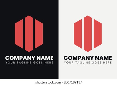 Logotipo De Construcción De Logomark Geometry Hexagon Para Finanzas Corporativas, Construcción, Consultoría.