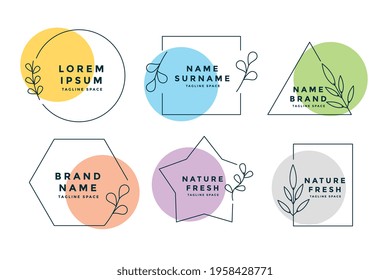 minimalist logos or monograms set of six