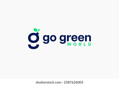 minimalist logotype go green icon vector design illustration. creative go green logo business design vector template with clean, modern, elegant and unique styles isolated on white background