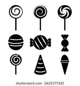 Design minimalista do vetor do ícone do pirulito.
