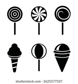 Design minimalista do vetor do ícone do pirulito.