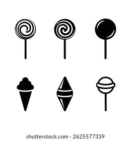 Design minimalista do vetor do ícone do pirulito.
