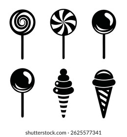 Design minimalista do vetor do ícone do pirulito.
