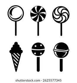 Minimalist Lollipop Icon Vector Design.