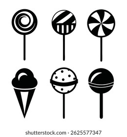 Minimalist Lollipop Icon Vector Design.