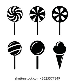 Design minimalista do vetor do ícone do pirulito.