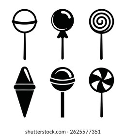 Design minimalista do vetor do ícone do pirulito.