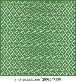 Minimalist loop line mesh decorative seamless background pattern in kelly green