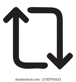 Minimalist looped arrows refresh icon symbol design