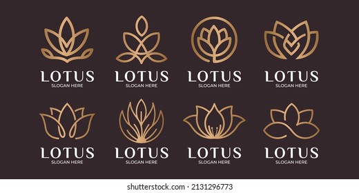 minimalist lotus flower logo collection