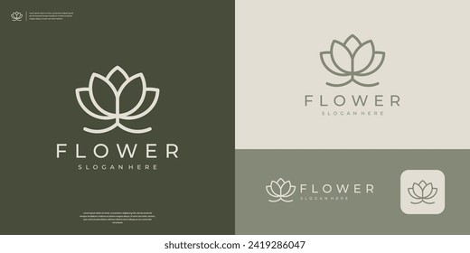 Minimalist lotus flower logo design inspiration