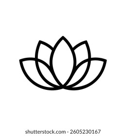 Minimalist Lotus Flower Outline Symbol