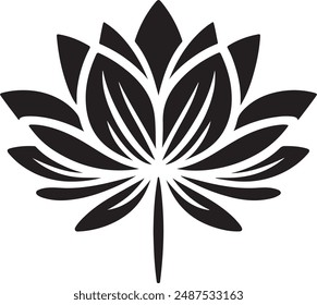 Minimalist Lotus Flower silhouette vector illustration