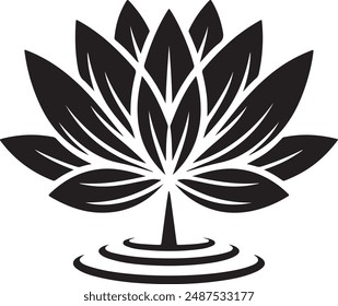 Minimalist Lotus Flower silhouette vector illustration