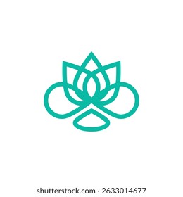Minimalist lotus flower within an infinity symbol. Ideal for yoga, wellness, or spa brands.