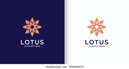 Minimalist lotus logo design template with creative concept