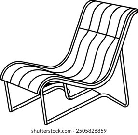 Minimalist Lounge Chair furniture , Minimalist Lounge Chair vector , Minimalist Lounge Chair line art
