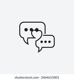 Minimalistische Love Chat Logo Icon Vektorgrafik