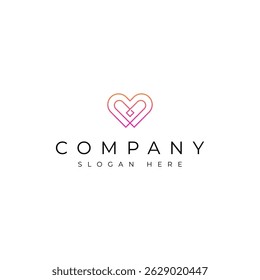 minimalist love heart icon symbol logo