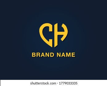 Minimalist love initial letter CH logo. This icon incorporate with two love shape typeface in the creative way. It will be suitable for which company or brand name start those initial.