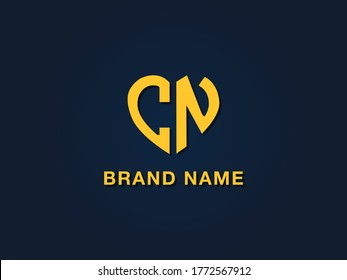 Minimalist love initial letter CN logo. It will be suitable for which company or brand name start those initial.