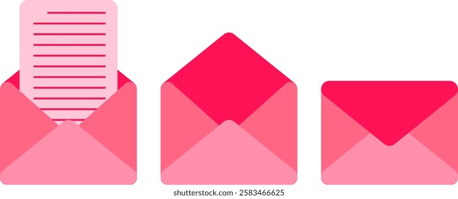Minimalist Love Letter Vector Illustration Set