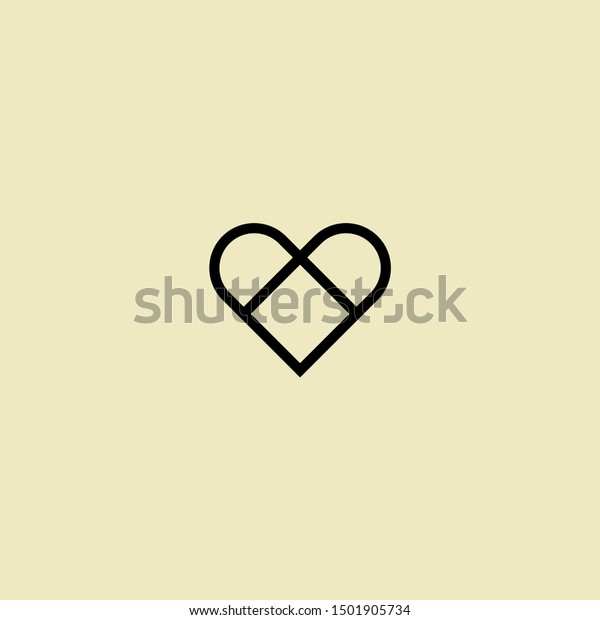 Minimalist Love Line Art Icon Stock Vector (Royalty Free) 1501905734 ...