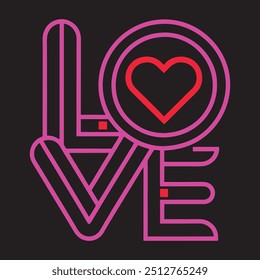 Minimalist Love Sign Design with Elegant Cursive Font, Perfect for Romantic Gifts, Cards, Posters, and Wall Art.