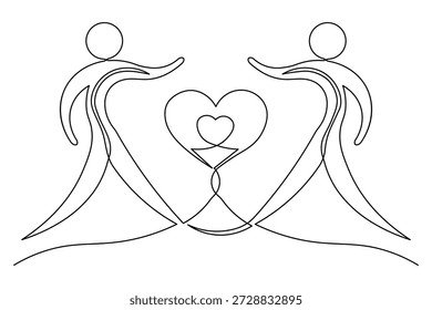Texto de amor minimalista línea continua dibujo simple esquema de arte romántico
