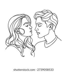 Minimalist Lovers Continuous Line Illustration