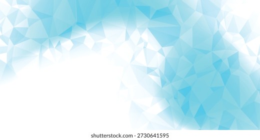 Fundo minimalista de baixo poli em fundo azul e turquesa gradiente