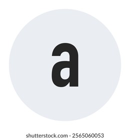 Minimalist Lowercase ‘a’ in Monochrome Style, Circular Design for Modern Branding and Typography Projects, Simple and Elegant Concept for Digital and Print Media