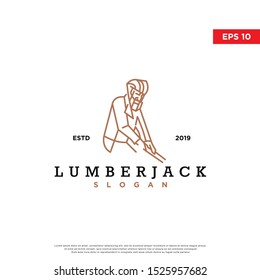 minimalist lumberjack logo. modern icon, template design