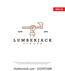 minimalist lumberjack logo. modern icon, template design