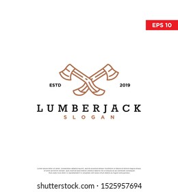 minimalist lumberjack logo. modern icon, template design