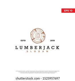 minimalist lumberjack logo. modern icon, template design