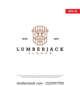 minimalist lumberjack logo. modern icon, template design
