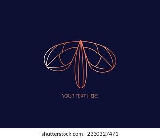 Minimalist luxuries elegant fly logo design inspiration with line art style