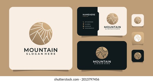 Minimalist Luxury Adventure Mountain Logo Design Elements Peak Hill Expedition. Logo Can Be Used For Icon, Brand, Identity, Symbol, And Nature