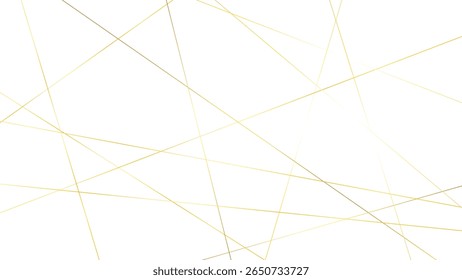 Minimalist luxury background with dynamic gold geometric lines, featuring scattered squares and triangles. Abstract tech-inspired design with modern random golden line patterns.
