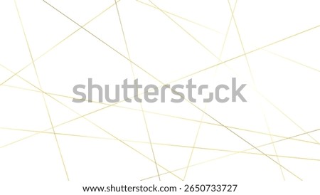 Minimalist luxury background with dynamic gold geometric lines, featuring scattered squares and triangles. Abstract tech-inspired design with modern random golden line patterns.