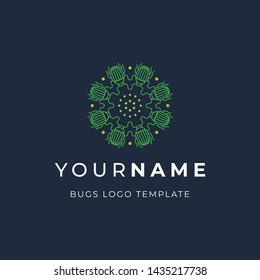 Minimalist Luxury Bug Pollinate logo template