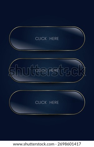 Minimalist luxury button with dark gradient tones and subtle golden edges designed for modern, luxury-themed web interfaces. Vector illustration