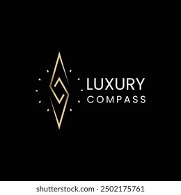 Minimalist Luxury Compass Logo Vector Illustration