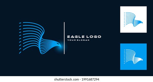 Minimalist luxury eagle logo and icon set