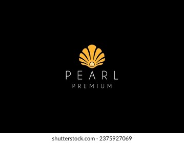 Minimalist and luxury gog pearl sea shell logo design