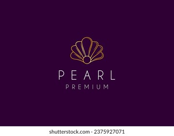 Minimalist and luxury gog pearl sea shell logo design