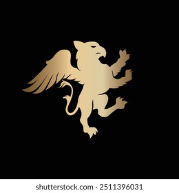 Ilustração minimalista do vetor do logotipo de luxo Griffin