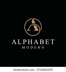 letra inicial de luxo minimalista A inspiração de design de logotipo de fonte serif