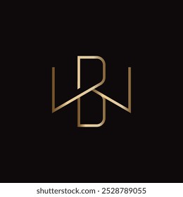 Minimalist Luxury Initials BW Logo Vector Illustration